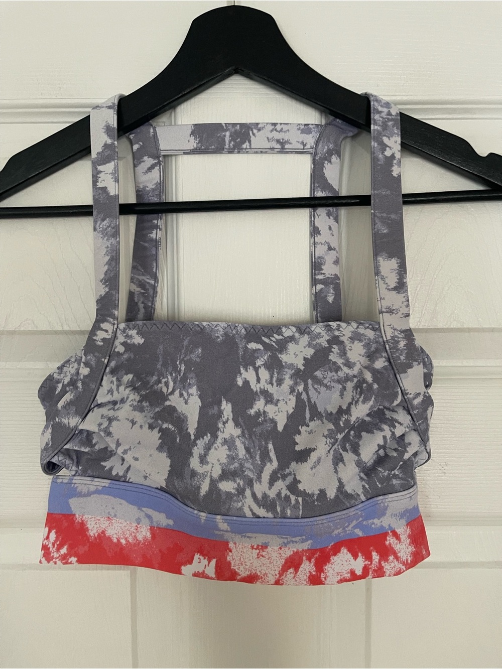 FP Movement by Free People Tie-Dye Strappy sports bra - Gray, Lavender & Red XS